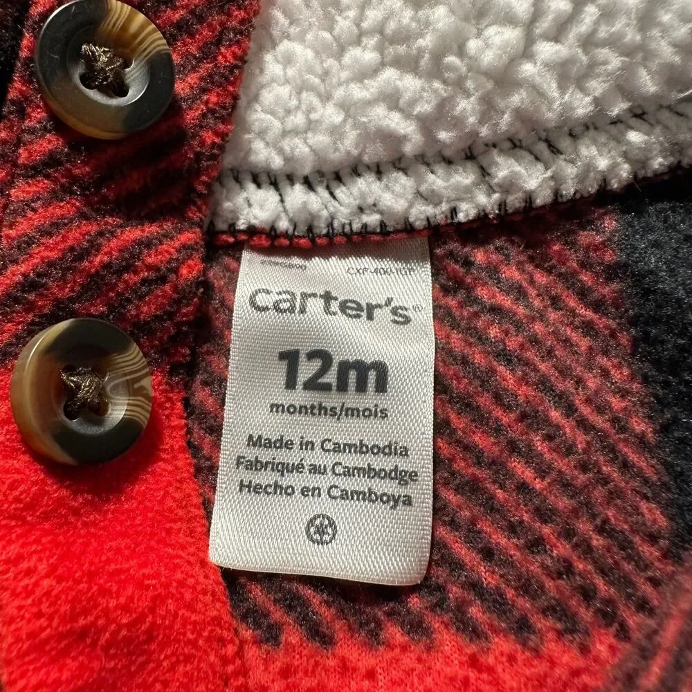 Carters - Boys Red/Black Flannel - 12 Months